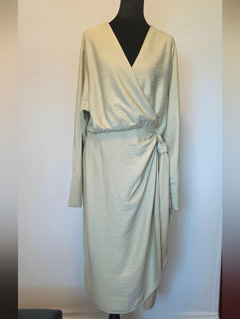 H&M Long Sleeve Wrap Dress Midi Length